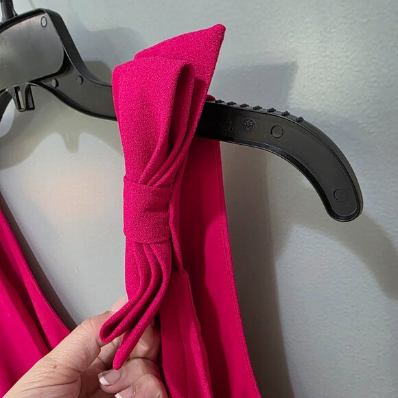 Eliza J Hot Pink Bow Shoulder Sheath Dress Size 10 NWT Elegant Cocktail - Picture 3 of 11